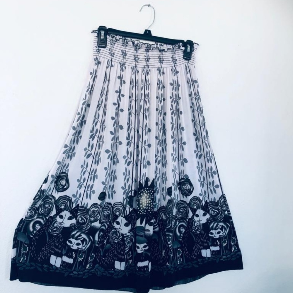 Long 100% cotton three tiered skirt from India. Wa